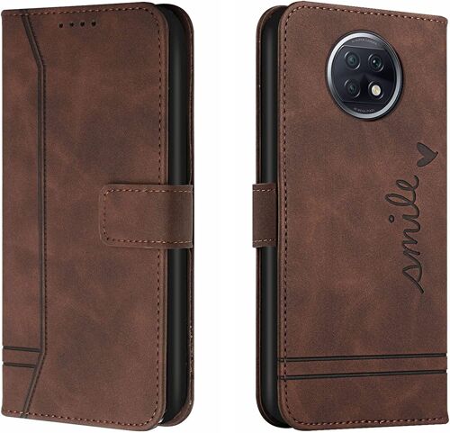 Coque Pour Xiaomi Redmi Note 9t 5g, Portefeuille Housse En Pu Avec Tpu Fermoir Flip Pochette Housse Pour Xiaomi Redmi Note 9t 5g (Braun)