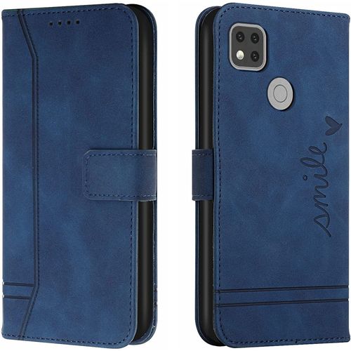 Coque Pour Xiaomi Redmi 9c, Portefeuille Housse En Pu Avec Tpu Fermoir Flip Pochette Housse Pour Xiaomi Redmi 9c (Bleu)