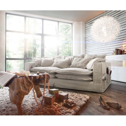 Canapé Noelia Couleur Ivoire 240x145 Cm Avec Coussin Grand Canapé Avec Housse