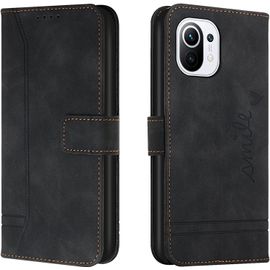 Coque Pour Xiaomi Mi 11, Portefeuille Xiaomi Mi 11, Housse En Pu Avec Tpu Fermoir Flip Pochette Housse Pour Xiaomi Mi 11 (Noir)