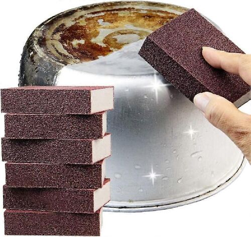 Brosse Éponge Magic Carborundum, 6pcs Brosse Éponge De Nettoyage De La Rouille De Cuisine, Outil De Nettoyage De Casseroles De Nettoyage De Tampons De Sable De Rouille Pour Un Usage Domestique