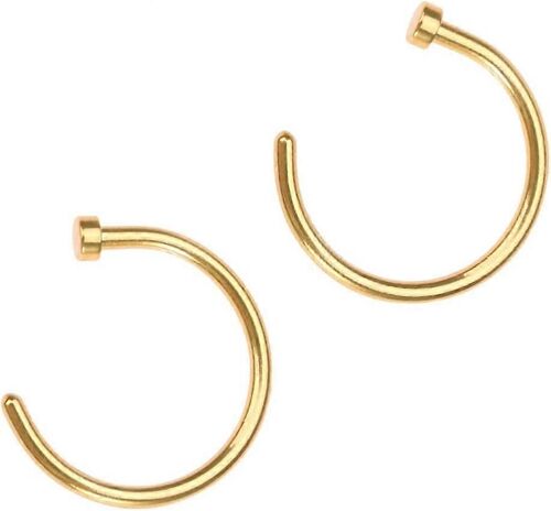 Unisexe Acier Chirurgical Charnière Clicker Segment Nez Anneaux Hoop Helix Cartilage Boucles D'oreilles Titane Acier Corps Piercing Stud, Or, 1 * 1 * 0,1 Cm 2 Pcs
