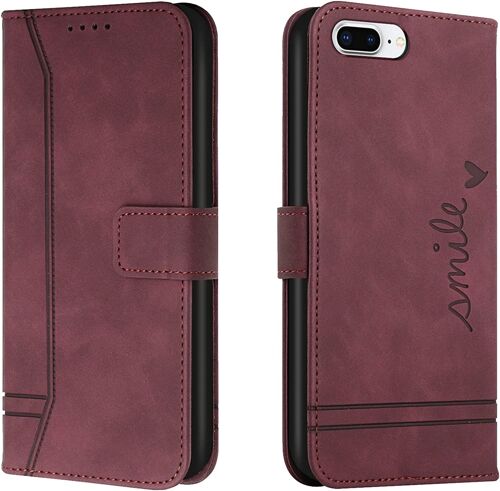 Coque pour iPhone 6S Plus/6 Plus, Portefeuille Housse en PU avec TPU Flip Pochette Housse pour iPhone 6S Plus/6 Plus (5,5 Pouces) (Rouge)