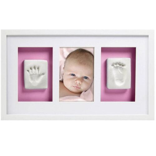 Cadre Mural Empreintes Et Photo De Bébé Blanc