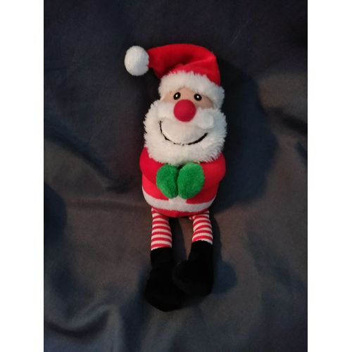 Doudou Peluche Pere Noel Rouge Vert Raye Windel