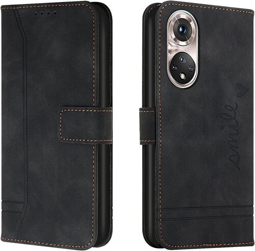 Coque pour Huawei P50, Portefeuille Housse en PU avec TPU Fermoir Flip Pochette Housse pour Huawei P50 (Noir)