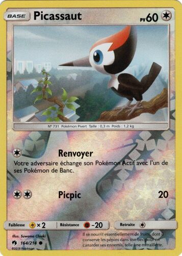 Carte Francaise Picassaut Reverse 164/214 Tonnerre Perdu Pokemon