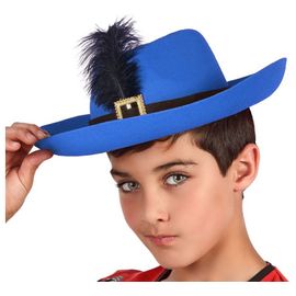 Chapeau De Mousquetier Bleu Pour Enfant (Taille Unique Enfants)