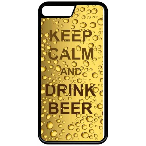 Coque Pour Smartphone - Keep Calm Biere Bulle - Compatible Avec Apple Iphone Xs - Plastique - Bord Noir