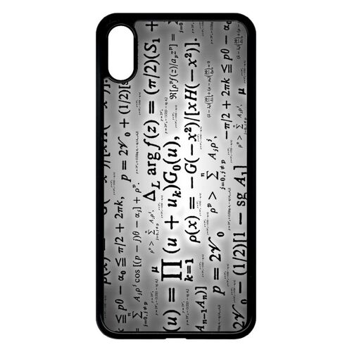 Coque pour smartphone - Calcul pi math fond argent - compatible avec apple iPhone XS Max - Plastique - bord Noir