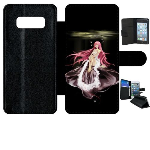 Etui a rabat - Manga fille cheveux rose - compatible avec samsung Galaxy Note 8.0 - Simili-Cuir - bord Noir