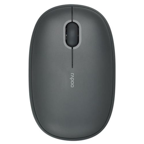Rapoo M660 Silent - Souris - optique - 3 boutons - sans fil - Bluetooth 3.0, Bluetooth 4.0, Bluetooth 5.0, 2.4 GHz - récepteur sans fil USB - gris foncé