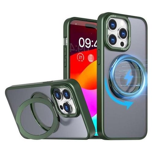 Jaym - Coque De Protection Pour Téléphone Portable - With Rotating Stand Ring - Compatibilité Avec Magsafe - Polyuréthanne Thermoplastique (Tpu) - Vert - Pour Apple Iphone 14