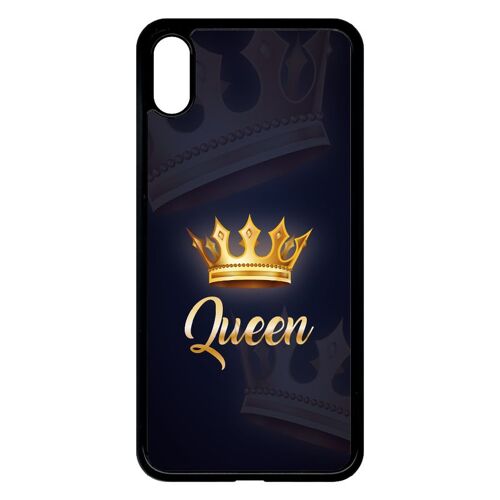 Coque Pour Smartphone - Queen Fond Noir - Compatible Avec Apple Iphone Xs Max - Plastique - Bord Noir