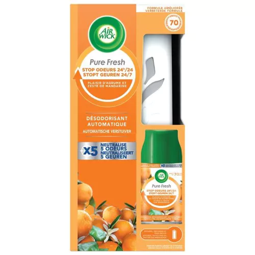 AIR WICK Diffuseur Automatique Pure Fresh Plaisir d'Agrume et Zeste de Mandarine