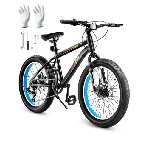 Vélo De Montagne Pliable-Vevor-Vélo Vtt-50 Cm-Avec Suspension Avant- Transmission À 7 Vitesses-Freins À Double Disque