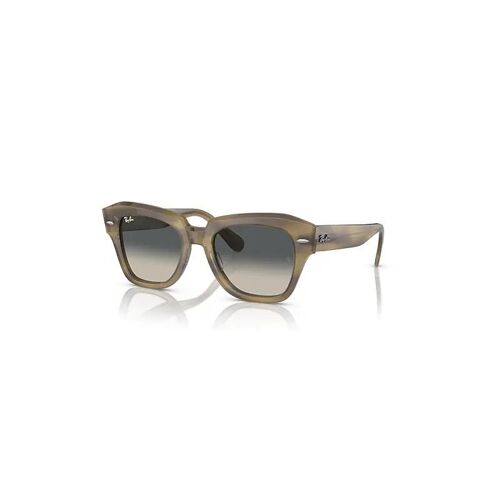 Ray-Ban State Street Lunettes De Soleil Monture Rayé Vert Verres Gris 52-20