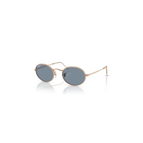 Ray-Ban Oval Metal Lunettes De Soleil Monture Or Rose Verres Bleu Polarisé 51-21