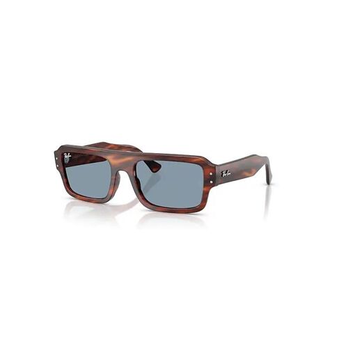 Ray-Ban Lukas Bio-Based Lunettes De Soleil Monture Rayé Havana Verres Bleu 53-20