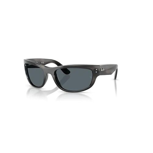 Ray-Ban Mega Balorama Lunettes De Soleil Monture Gris Rayé Verres Bleu 63-19