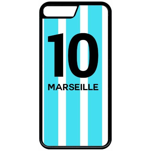 Coque Pour Smartphone - Equipe Maillot Marseille - Compatible Avec Apple Iphone Xs - Plastique - Bord Noir
