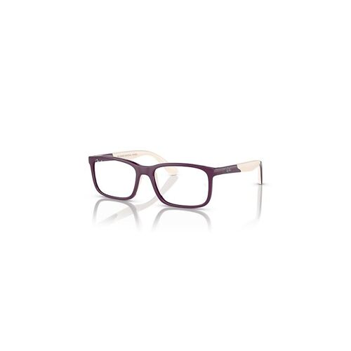 Ray-Ban Rb1621 Optics Kids Bio-Based Monture Pourpre Sur Marron Clair Verres Incolore Polarisé 49-15