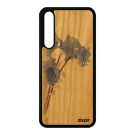 Coque Huawei P20 Pro Bois Silicone Bouquet De Fleurs Violet Romantique Etui Love