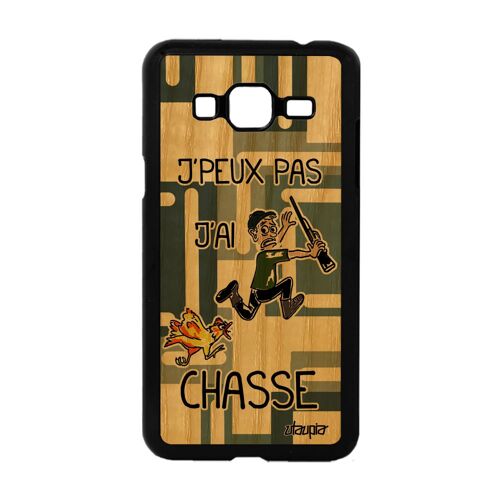 Coque Samsung J3 Bois Silicone J'peux Pas J'ai Chasse Frêne Bumper Dessin Samsung Galaxy J3