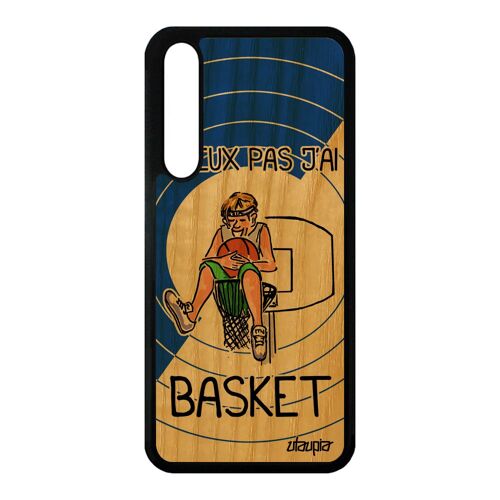 Coque Huawei P20 Pro Bois Silicone J'peux Pas J'ai Basket Personnalisé Noir Bleu