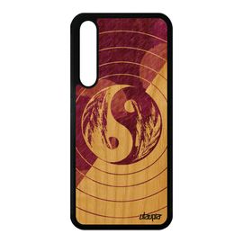 Coque P20 Pro Bois Silicone Yin Et Yang Violet Ying Asie Frêne Dessin Zen Huawei P20 Pro