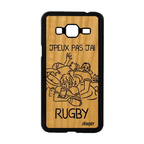Coque Silicone Pour Galaxy J3 En Bois J'peux Pas J'ai Rugby Humoristique Samsung Galaxy J3