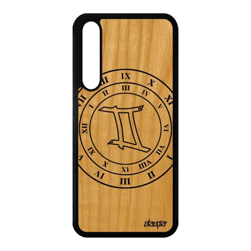 Coque silicone P20 Pro bois Signe astrologique gemeaux noir Noir etoiles Huawei P20 Pro