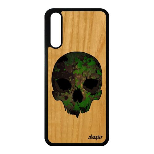 Coque Bois Huawei P20 Silicone Tete De Mort Mobile Punk Graff Housse Telephone A