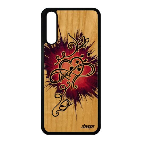 Coque P20 Bois Silicone Infini Love Etui Personnalisé Amour Antichoc Rose Huawei P20