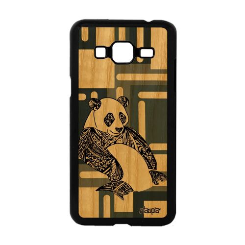 Coque Panda Samsung Galaxy J3 Bois Silicone Cubique Pas Cher De Protection Homme
