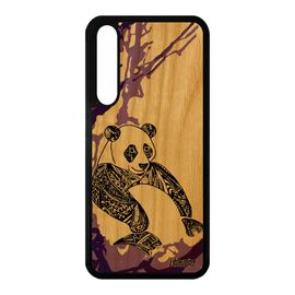 Coque Huawei P20 Pro Bois Silicone Panda Design Ours Couleur Violet Chine Housse