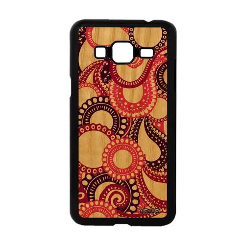 Coque silicone Samsung Galaxy J3 en bois motif cachemire de protection Rose etui