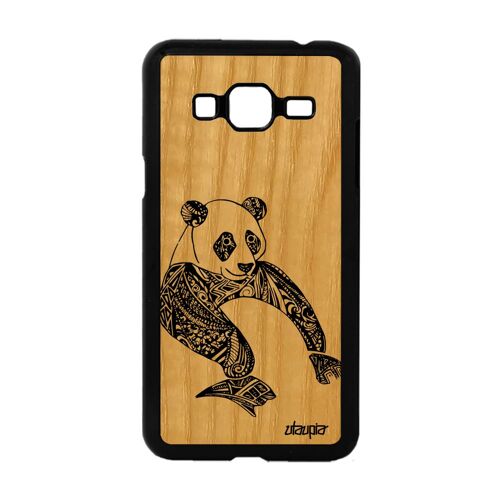Coque J3 En Bois Silicone Panda Tribal Dessin Antichoc Azteque De Samsung Galaxy J3