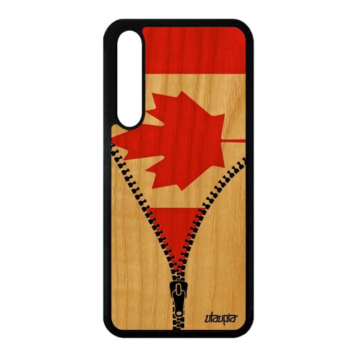 Coque Drapeau Canada Canadien Huawei P20 Pro Bois Silicone Basket Case Motif