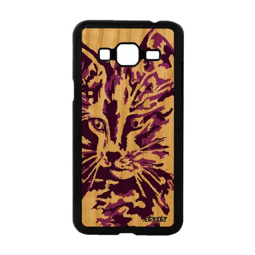 Coque Chat Pour Samsung J3 Bois Silicone Etui Peinture Fille Rose Rigide Samsung Galaxy J3