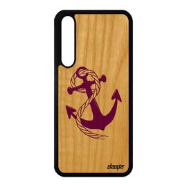 Coque Pour Huawei P20 Pro Bois Silicone Ancre NUd Violet Antichoc Corde Tpu 4g