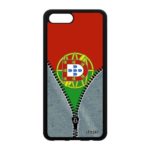 Coque silicone Honor View 10 V10 drapeau Portugal portugais jo etui noir jeans a
