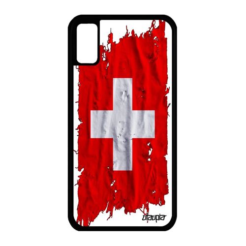 Coque Silicone Iphone Xs Drapeau Suisse Motif Coupe D'europe Rigide Foot A