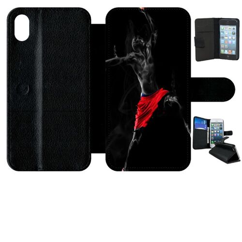 Etui A Rabat - Basket - Compatible Avec Apple Iphone Xr - Simili-Cuir - Bord Noir