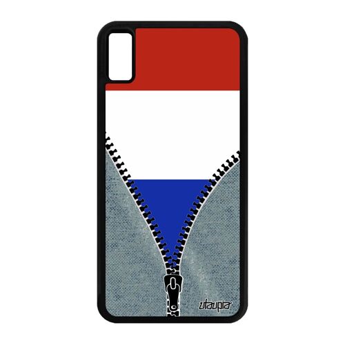 Coque Iphone Xs Max Silicone Drapeau France Français Bleu Blanc Rouge Foot