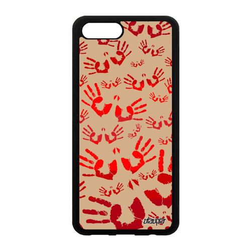 Coque Honor View 10 V10 silicone empreinte main cadeau de noel petites TPU Rouge