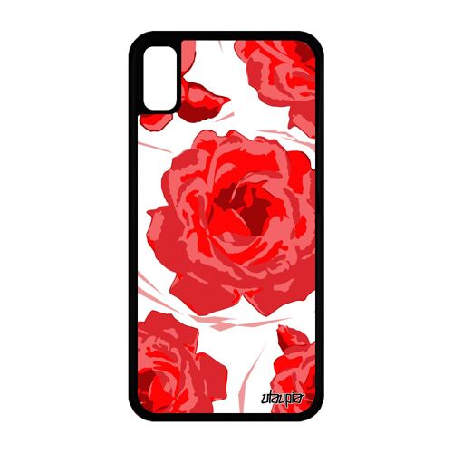 Coque iPhone XR silicone rose fleur tatouage pas cher mariage eternelle de
