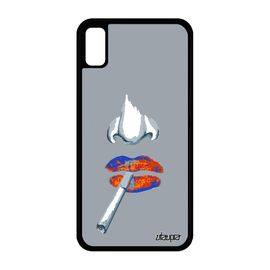 Coque Fumeur Iphone Xr Silicone Jaune Abstrait Levre Tpu Artiste Housse De