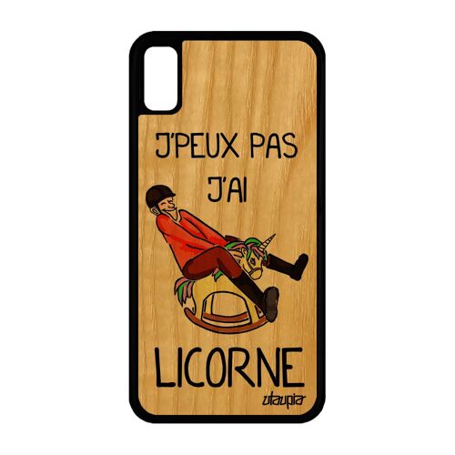 Coque Bois Iphone Xr Silicone J'peux Pas J'ai Licorne Humour Smartphone De Iphone Xr