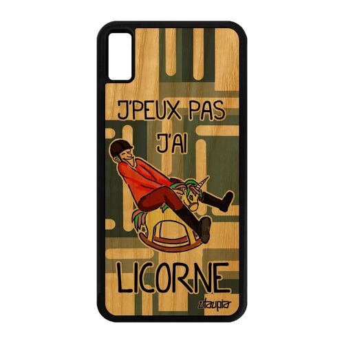 Coque Iphone Xs Max En Bois Silicone J'peux Pas J'ai Licorne Drole Texte A Iphone Xs Max